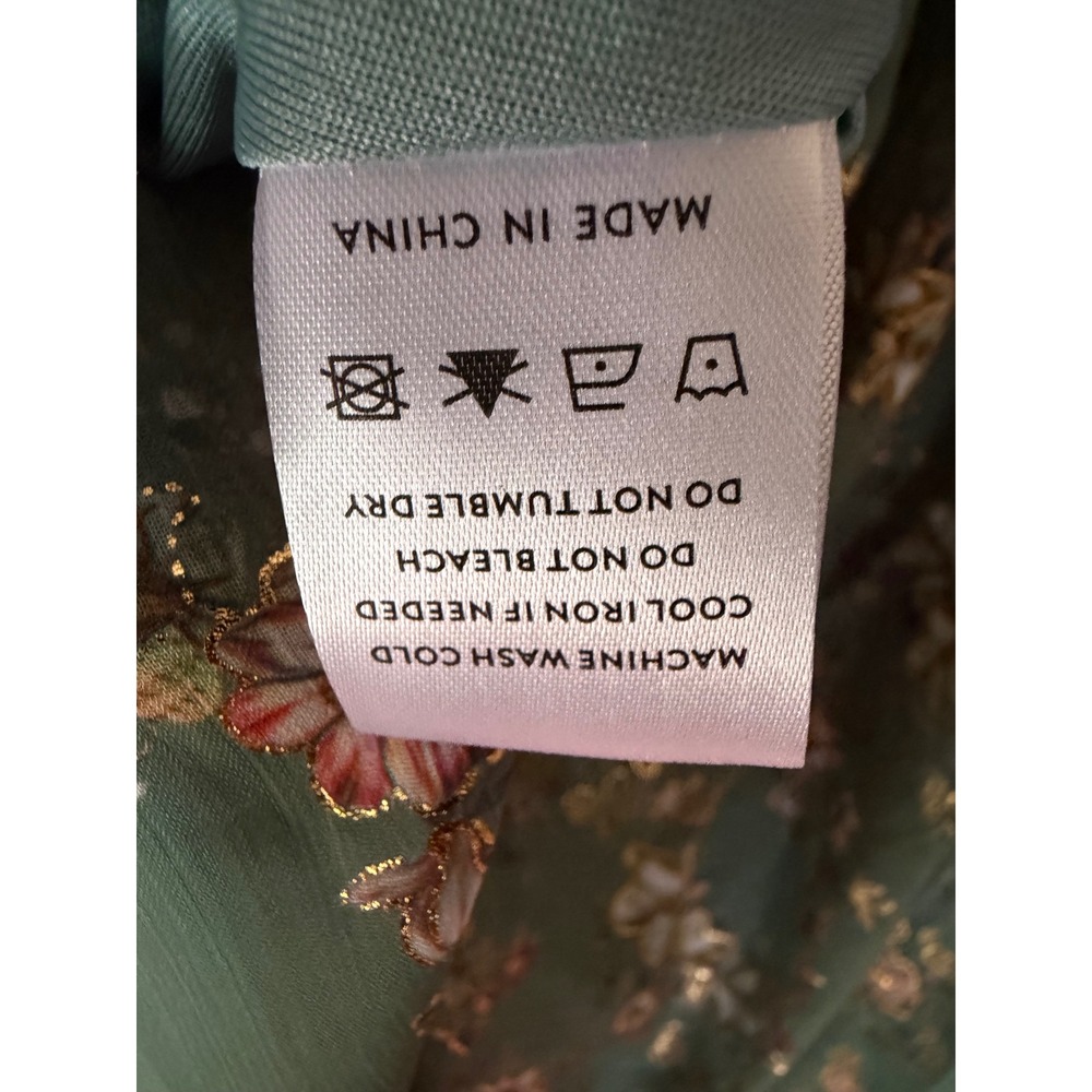 Baltic Born Lynlee Metallic Maxi Dress Floral Eucalyptus Green Event Large NWT - Picture 11 of 11